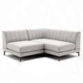 Canapé d'angle en tissu gris clair 220 x 90 x 75cm avec piètement en métal