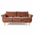 Canapé en velours rose clair 180 x 80 x 75cm pour salon contemporain