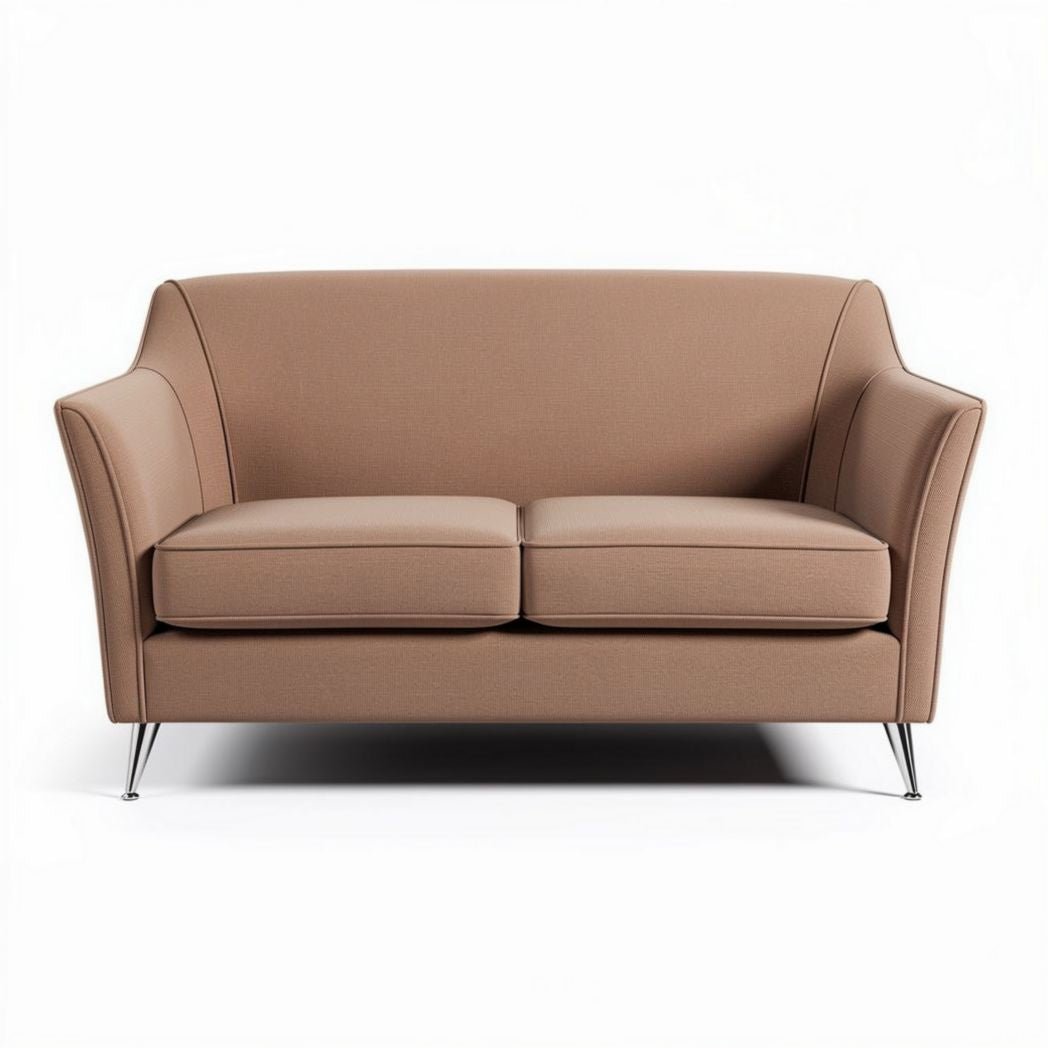 Canapé deux places en tissu beige 150 x 80 x 75 cm pour salon